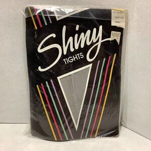 New Vintage Shiny Tights with Lycra Size Medium Made USA Gray Pantyhose